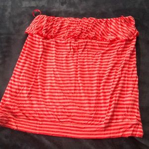 Pink straight blouse with out shoulders